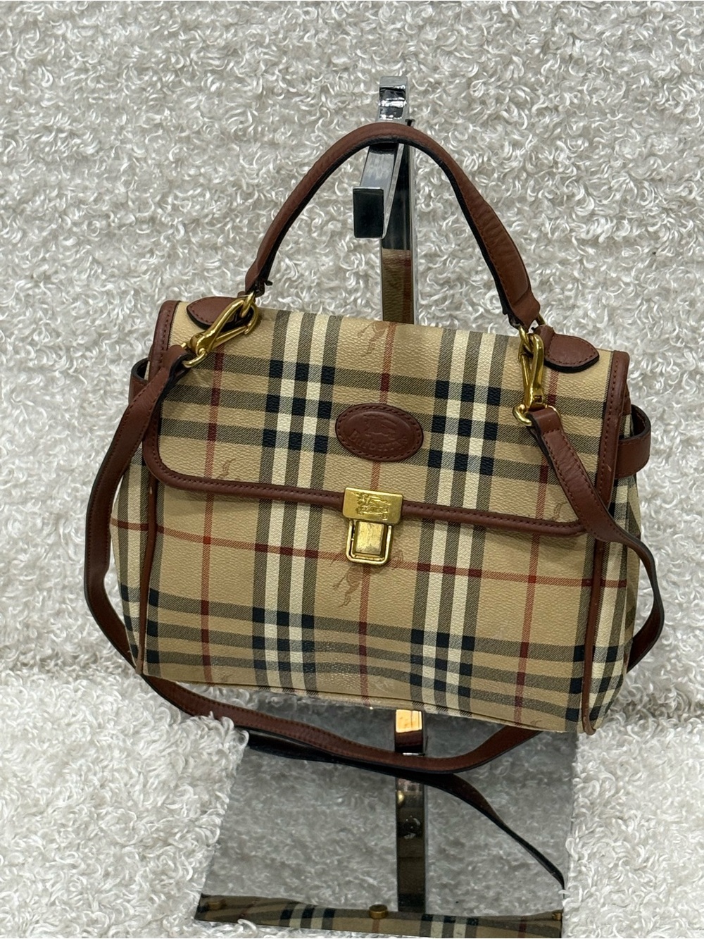 Burberry Haymarket Check Top Handle Bag